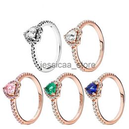 Band Rings 2023 Silver Colours Elevated Red Heart RFor Women CZ Cubic Zircon Star Moon Flower Jewellery Rings J240119