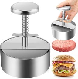 304 Stainless Steel Hamburger Meat Press Burger Patty Maker Mould Manual Cake Beef Pork Rice Press Making Moulds Grill Meat Tool 240119