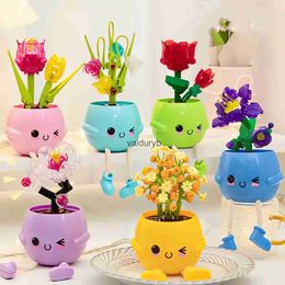 Christmas Toy Supplies Assembled Building Blocks Potted Plants DIY Educational Toys Can be used as a mobile phone holdervaiduryb
