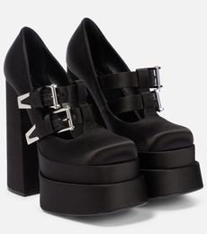 Leather 2024 Women Ladies Dress Super 15cm High Heel Shoes 4.5cm Platform Pumps Silk Satin Metal Polyurethane Bottom Dan 5771