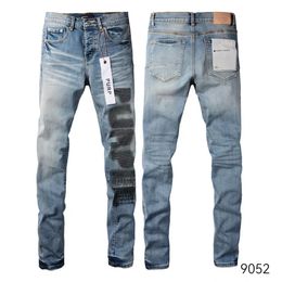 High-end Quality Purple Jeans Men's Jeans Designer Jeans Men's Black Pants Retro street casual sweatpants Jogging pants 9052