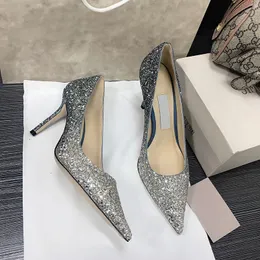 Fashion women designer heels shine pumps sparkle famous designer dress shoes bling silver formal party prom evening wedding heels plus size