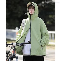 Women's Jackets Spring Autumn Casual Windbreaker Jacket Men Women Sweatshirt Outdoor Hooded Zipper Loose Sportswear Windproof