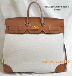 Customized Style 50cm Bags TOGO Real Leather Handbags Leather Bag Large Travel Bag Large Capacity Bag Domineering Men's Bag HB MU7K
