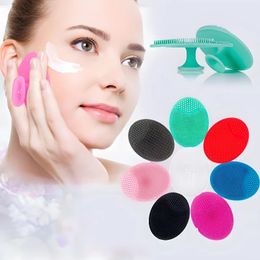 100PC Silicone Face Cleansing Brush Facial Deep Pore Skin Care Scrub Cleanser Tool 1pcs Mini Beauty Soft Deep Cleaning Exfoliator Random Colour