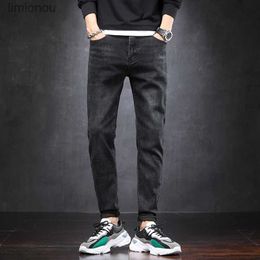 Men's Jeans Brand Black Straight-Leg Jeans Men Stretch Slim Fit Denim Trousers Spring Autumn New Fashion Casual Versatile Classic Men PantsL240119