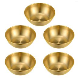 Plates 5 Pcs Seasoning Dish Dishes For Serving Stainless Steel Plate Server Tray Japanese-style