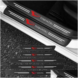 Car Stickers For Daihatsu Sirion Feroza Emblem Trevis Taft Terios 2007 Carbon Fibre Pattern Door Sill Threshold Cill Protective Drop D Dhzvq