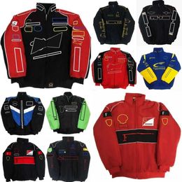 AF1 F1 Formula One Racing Jacket F1 Jacket Autumn And Winter Full Embroidered Logo Cotton Clothing Spot Sales F2024
