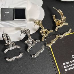 Ohrringe Luxusdesigner Ohrringe Design für Frauen Boutiquen Ohrringe Gold plattiert Luxus Diamant Clip Ohrringe Neue Geburtstagsgeschenkschmuck Juwelenohr Correct Logo