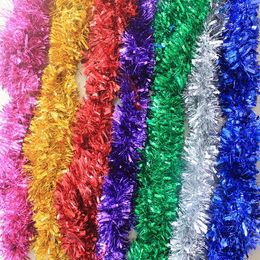 2M Foil Tinsel Ribbon Garland For Christmas Decoration Xmas Tree Wrapping Ribbon Christmas Ornaments For New Year Birthday Party 240119