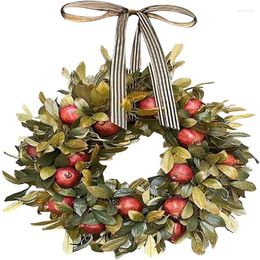 Decorative Flowers Quality Fall Wreath Thanksgiving Front Door Pomegranate Rustic Artificial Garlands Indoor Porch Hanging