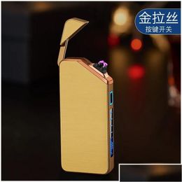 Smart Electric Heaters Lighter Recharge Usb Plasma Cigarette Windproof Cool Laser Induced Double Arc Mens Gift Lighters Drop Deliver Dh9Sl