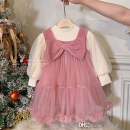 Cute Two Piece Dress Set For Girls Kids Clothes Autumn Winter Plush Princess Dresses Baby Little Girl Skirt Sets Clothing