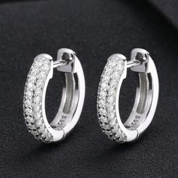 Men Women Hoop Earrings Trendy Moissanite Ear Clasp 925 Sterling Silver Gold Plated Diamond Fashion Simple Earrings Fine Jewellry