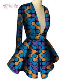 Fall Clothes for Women 18 Colors Slim High Waist Long Sleeve Sexy V Collar Lady Fashion Top African Dashiki Print Blouse WY41503521526