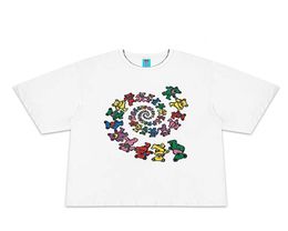 2021 Summer Style Vortex Bear Print Casual Loose Tee Fashion Trendy Short Sleeve All Match Tshirt Tops Big Size Oversized Plus Cl4563979