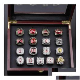 Cluster Rings 17Pcs Ohio State Buckeyes National Champion Championship Ring Set Solid Men Fan Brithday Gift Wholesale Drop Delivery J Dhd7H