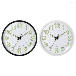 Wall Clocks 12inch Illuminated Clock Glow In The Dark Lighted Non-Ticking Energy-Absorbing Numerals&Hands For Bedroom Living Room