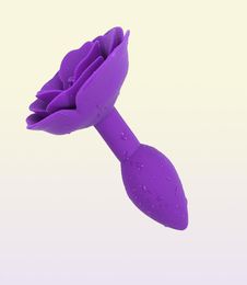 Color Rose Flower Anal Plug Silicone Anal Flower Base Masturbator Couple Flirt Anal Sex Toys Butt Massage Gspot Stimulation X04013591028