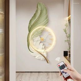 Wall Clocks Feather Clock Modern Design Living Room Decoration Large Dining Decor Mute Digital 3D Watch Reloj De Pared