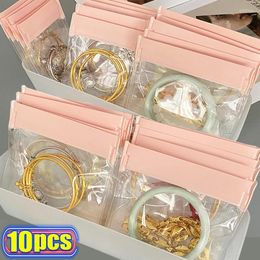 Jewellery Pouches Thicken PVC Packaging Bags Transparent Anti-Oxidation Desktop Drawer Ring Earring Storage Self Sealing Bag