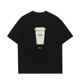 SS New Lenciag Tees Classic Milk Tea Cup Print Men's and Women's Couple T-shirt Pullover Sports Versatile Slimming Thin T-shirt ShirtS Half Sleeve Outdoor Top clothes