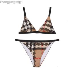 24SS Designer Bikini Swimsuit Berberrys Branded Hot Check Printed Bikini