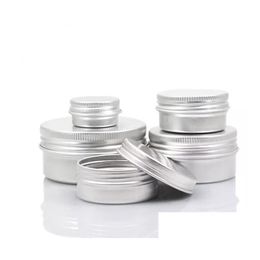 Perfume Bottle Empty Aluminum Cream Per Jar Tin 5 10 15 30 50 100G Cosmetic Lip Balm Containers Nail Derocation Crafts Pot Drop Delive Dhjax