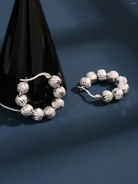 Stud Earrings INS Niche Light Luxury Design For Women's Cool Metal Bead String S925 Sterling Silver Ear Buckle