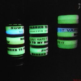 22mm Silicon Band Luminous Noctilucent Glow in the Dark Rings Silicone Beauty Ring Non Slip Rubber For Pods Kit Mechanical Mod Atomizer RDA