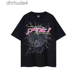 Men t Shirt Pink Young Thug Sp5der 555555 Mans Women 1 Quality Foaming Printing Spider Web Pattern Tshirt Fashion Top Tees 9I02
