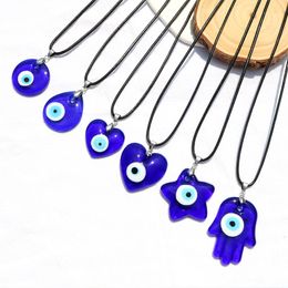 In Bulk Blue Eye Pendant Necklace For Men Women Turkey Evil Eye Glazed Glass Necklaces Pendant Jewellery Accessories Unisex