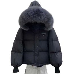 Women's Designer Fox Large Fur Collar Down Coat Thickened Loose Sweet Bread Clothes PetiteH2Q6