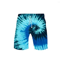 Men's Shorts Tie Dye Colourful 3D Board Trunks Summer Quick Dry Beach Swiming Hip Hop Short Pants Clothes