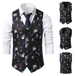 Men's Jeans Printed Casual And Single-breasted Winter Vest Autumn Suit Christmas Tank Tops Plain Shirts Men