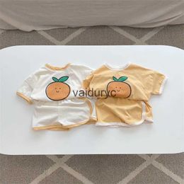 Clothing Sets 2023 Summer New Baby Short Sleeve Clothes Set Infant Cute Fruit Print T Shirts + Shorts 2pcs Suit Boy Girl Cotton Baby Outfits H240508