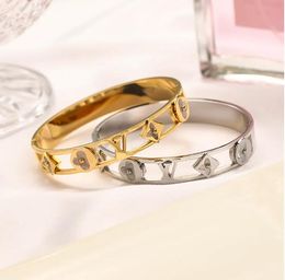 Designer Branded Bracelets Louiseities Women Bangle Luxury Jewelry 18K Gold Viutonities Plated Stainless steel Wedding Lovers Gift Bangles Wholesale ZG1163 eee