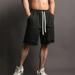 Men's Shorts Summer Running For Men Casual Jogging Sport Short Pants Solid Colour Drawstring Loose Beach Gym Sports