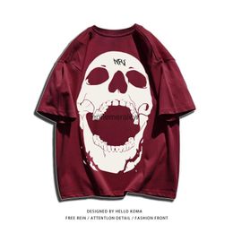 Women's T-Shirt Loose Skull Harajuku Vintage T Shirt Short Sleeve Men Women Oversized Tops Streetwear Hip Hop Print Punk Rock Gothic New Yearephemeralew