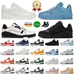 High Quality Casual Shoes Virgil Trainer Embossed Low Denim Abloh Yellow Blue Red Green Overlays Jogging Walking Sports Sneakers DHgate Runner Brand Platform