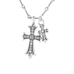 2024 Designer Brand Cross Ch Necklace for Women Chromes 925 Sterling Silver Simple Fashion Long Sweater Chain Heart Men Classic Jewellery Pendant Neckchain Jewv