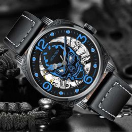 Official brand's best-selling watch men's fully automatic mechanical hollowed out tourbillon skull luminous