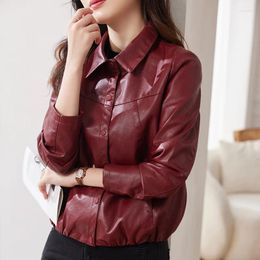 Women's Leather ZXRYXGS Premium Pu Shirt Short Coat 2024 Spring Jacket Loose And Slimming Women Jackets Tide