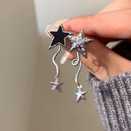 Stud Earrings Personality Asymmetrical Star Tassel Women Senior Sense Of Fashion Earring Sweet Trendy Party Jewelry Gift