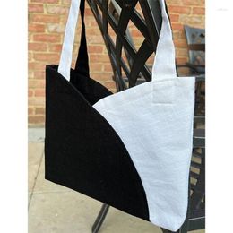 Shopping Bags Fashion Cotton Linen Womens Shopper Bag Patchwork Tote Reusable Travel Folding Ladies Shoulder Handbags