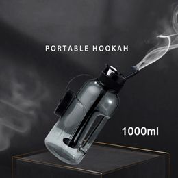 9 inches plastic water bong pipes bottle cup shape hookah 1000ml KTV bar cigarette pipe tall bongs dab rig bongs smoking accessories