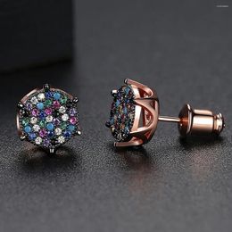 Stud Earrings European And American Hip-hop Hipster Six-claw Zircon Men's Personality Trend