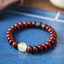 Strand Sandalwood Hand String Red Light Rosewood Abacus Beads Luminous Night Pearl Pastoral China-Chic