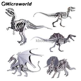 Craft Tools Microworld 3D Metal Jurassic Period Dinosaur Models Puzzles Games Kits DIY Assemble Jigsaw Toys Birthday Gift For Teen Adults YQ240119